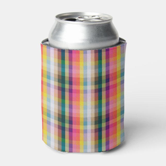 Abstract Scottish Plaid Can Cooler (Can Front)