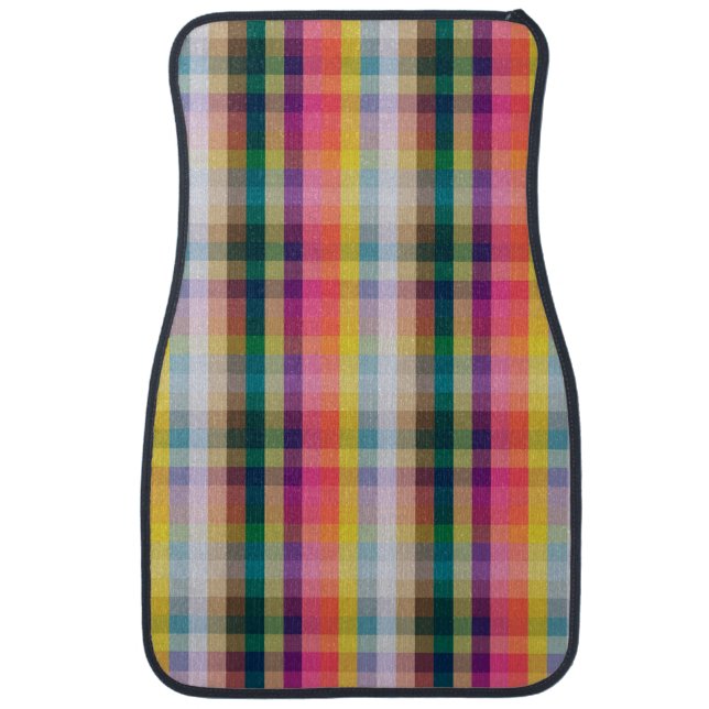 Abstract Scottish Plaid Car Floor Mat (Front)