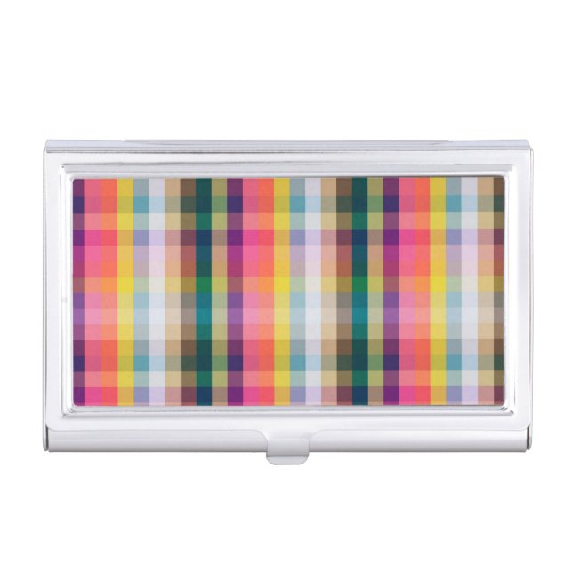 Abstract Scottish Plaid Case For Business Cards (Front)