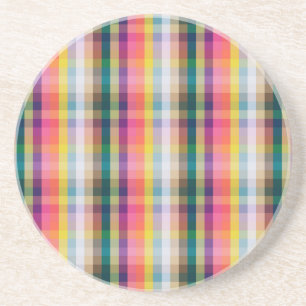 Abstract Scottish Plaid Drink Coaster