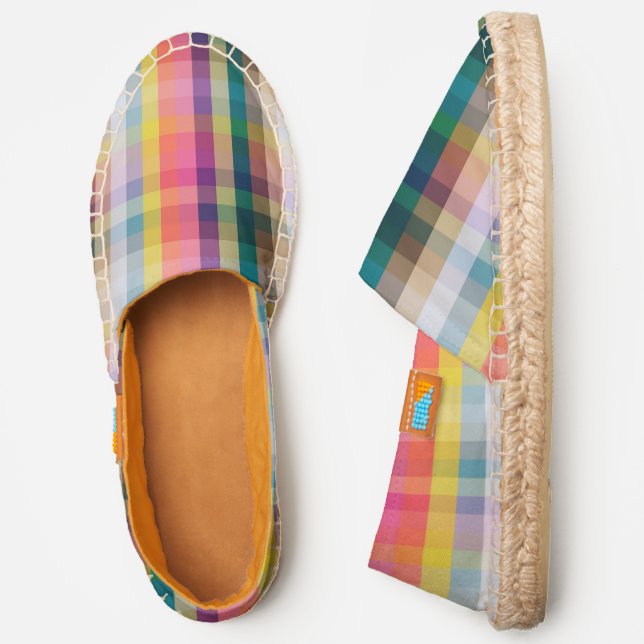 Abstract Scottish Plaid Espadrilles (Side)
