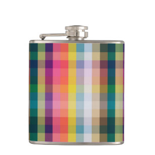 Abstract Scottish Plaid Flask