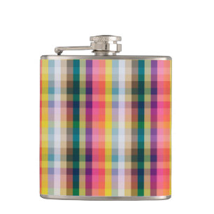 Abstract Scottish Plaid Flask
