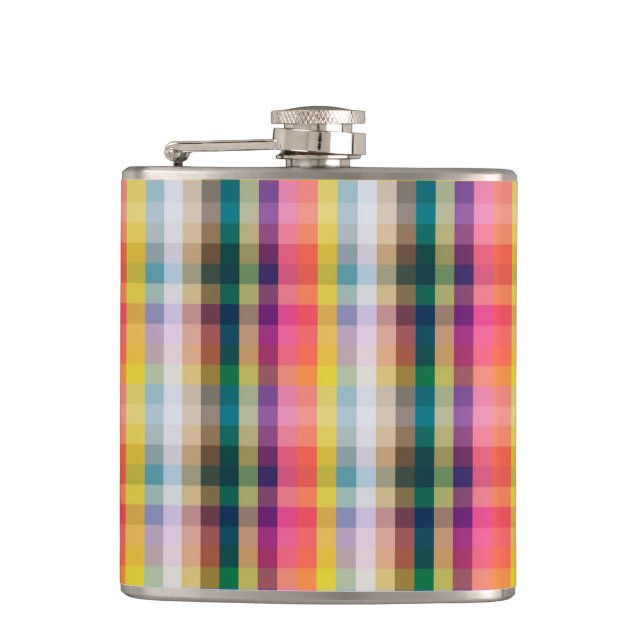 Abstract Scottish Plaid Flask (Front)