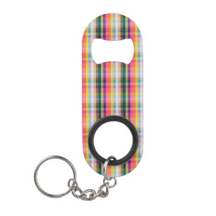 Abstract Scottish Plaid Keychain Bottle Opener