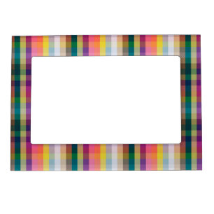 Abstract Scottish Plaid Magnetic Picture Frame