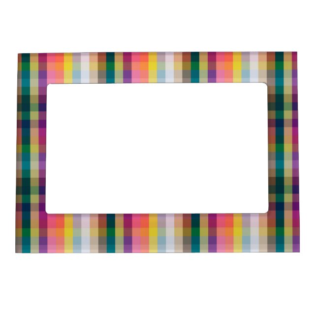 Abstract Scottish Plaid Magnetic Picture Frame (Front)