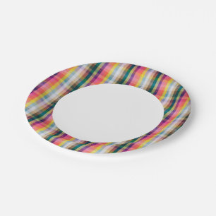 Abstract Scottish Plaid Paper Plates