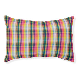 Abstract Scottish Plaid Pet Bed