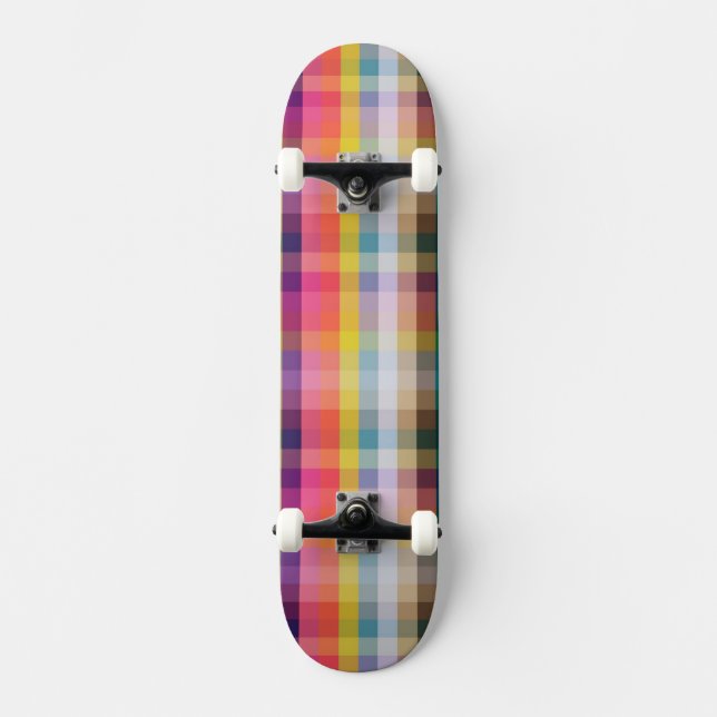Abstract Scottish Plaid Skateboard Deck (Front)