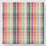 Abstract Scottish Plaid Stone Coaster