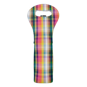 Abstract Scottish Plaid Wine Bag