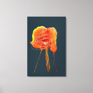 Abstract scribble floral flower modern art canvas print