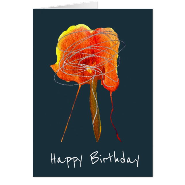 Abstract scribble floral flower modern art cards (Front)