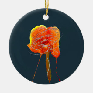 Abstract scribble floral flower modern art ceramic ornament