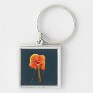 Abstract scribble floral flower modern art keychain