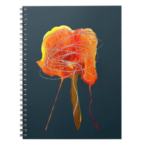Abstract scribble floral flower modern art notebook