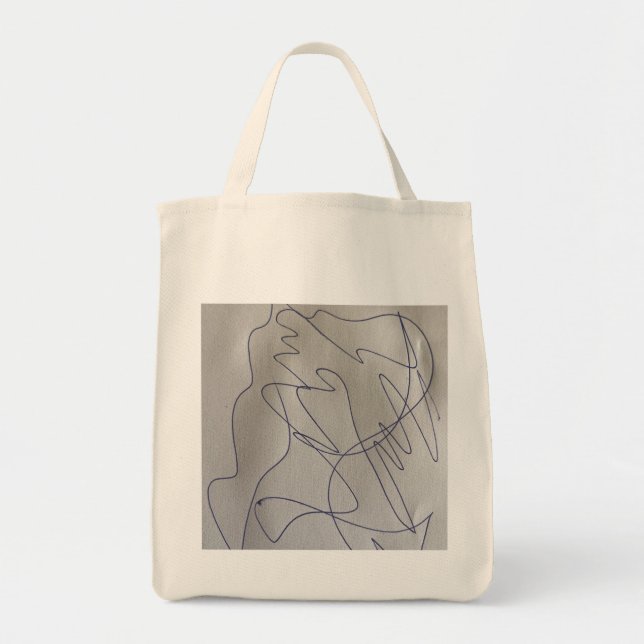 Abstract Scribble Pen Drawing Graphic  Tote bag (Front)
