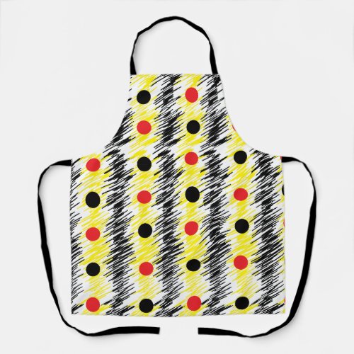 Abstract Scribble Polka Dot Pattern Apron