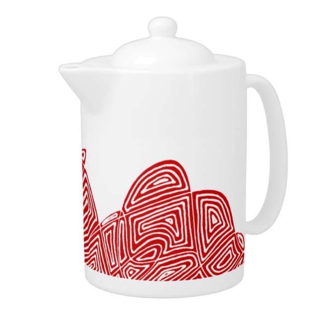 Abstract Scribbleprint Teapot (Right)