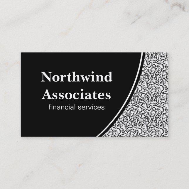 Abstract Scribbles Business Card, Black and White Card (Front)