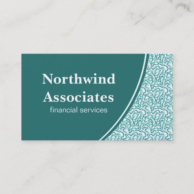 Abstract Scribbles Business Card, Teal Card (Front)