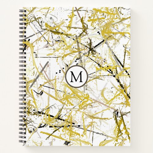 Abstract Scribbles _ Mustard and Brown Notebook