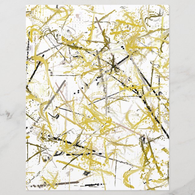 Abstract Scribbles - Mustard Brown Scrapbook Paper (Front)