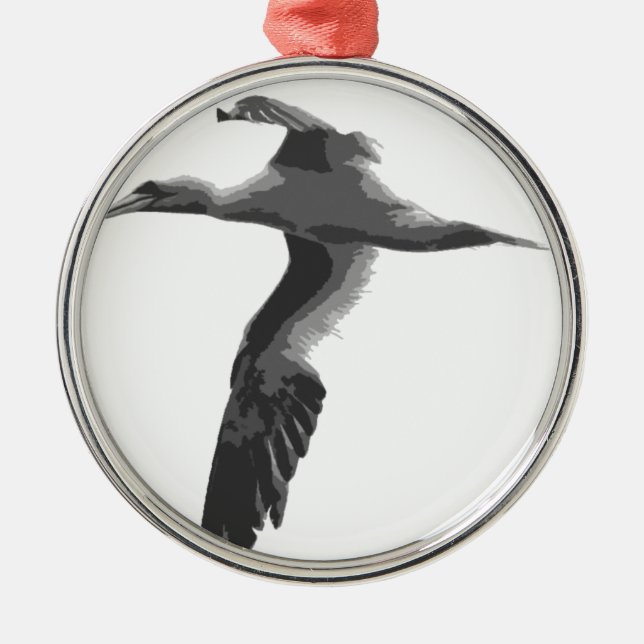 Abstract Sea Birds Metal Ornament (Front)