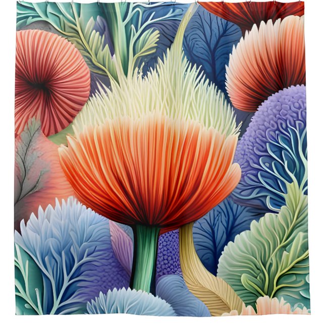 Abstract Sea Forms Shower Curtain (Front)