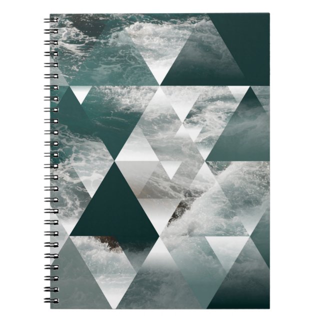 abstract sea geometric background with triangles,  notebook (Front)