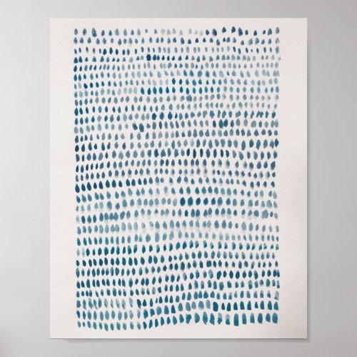 Abstract Sea Glass Blue Dot Ocean Pattern Poster