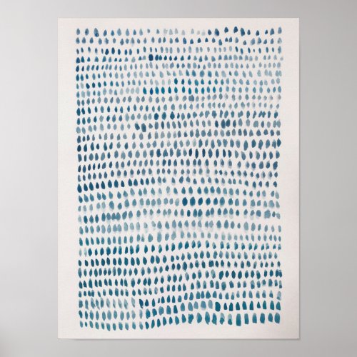 Abstract Sea Glass Blue Dot Ocean Pattern Poster