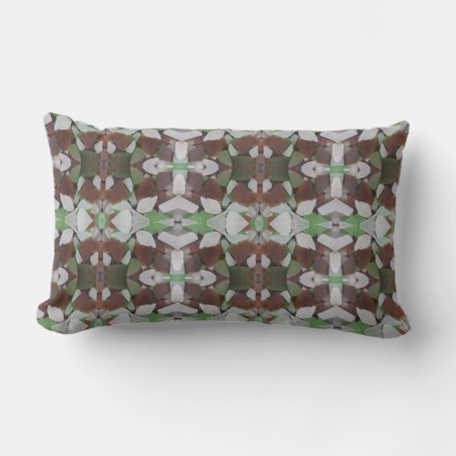 Abstract Sea Glass Kaleidoscope Pattern Modern Lumbar Pillow