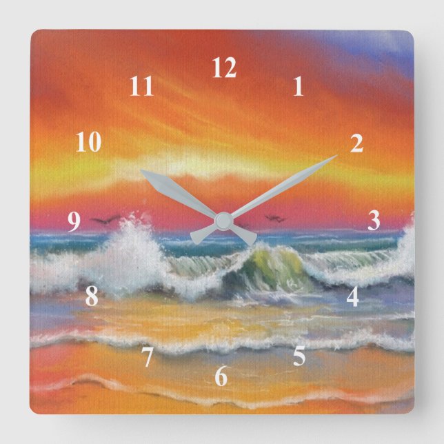 Abstract Sea Sunset Clock (Front)