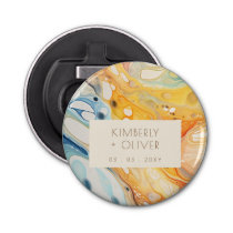Abstract Sea Waves and Sand Stones Beach Wedding Bottle Opener