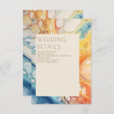 Abstract Sea Waves and Sand Stones Beach Wedding Enclosure Card