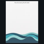 Abstract Sea Waves Letterhead<br><div class="desc">Ocean waves in blue-green,  aqua,  and sea green make a beautiful border across the bottom of this letterhead paper.  Calm and soothing design that still conveys motion,  this stationery is perfect for your correspondence,  a newsletter,  or an invitation.</div>