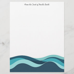 Abstract Sea Waves Stationery Paper