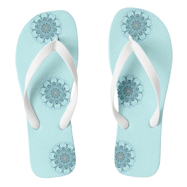 abstract seafoam flip flops (Footbed)