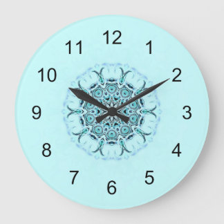 Abstract seafoam large clock