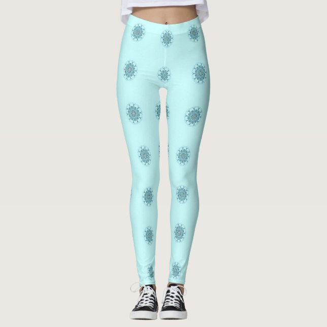 Abstract seafoam leggings (Front)