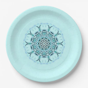 abstract seafoam paper plates
