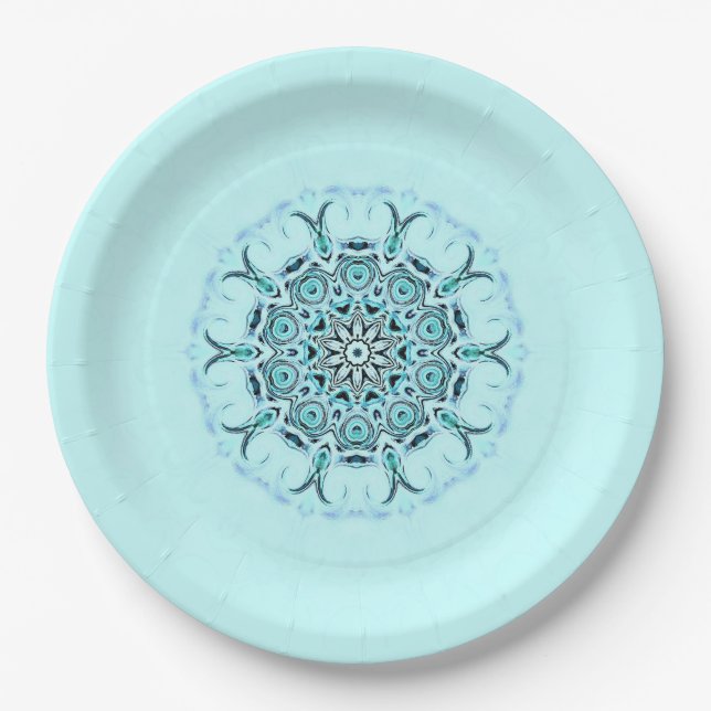 abstract seafoam paper plates (Front)