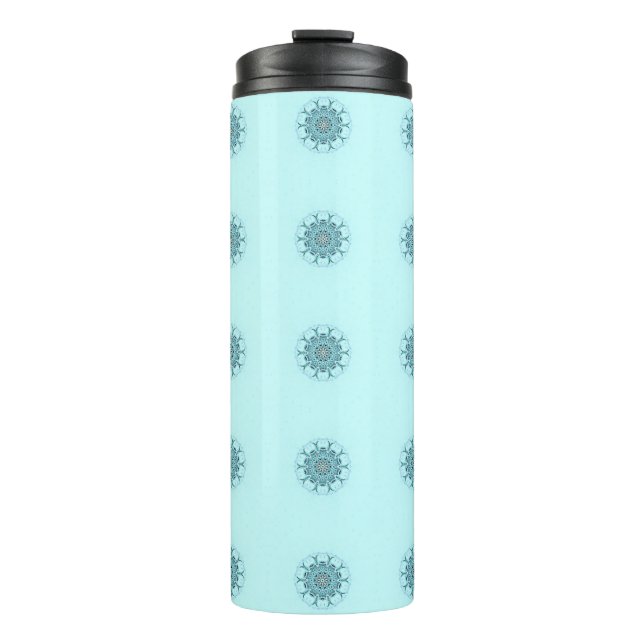 Abstract seafoam tile thermal tumbler (Front)