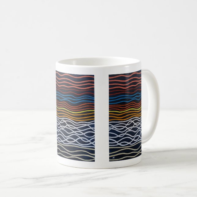 Abstract Seafront Painting by Alfred Fox Coffee Mug (Front Right)