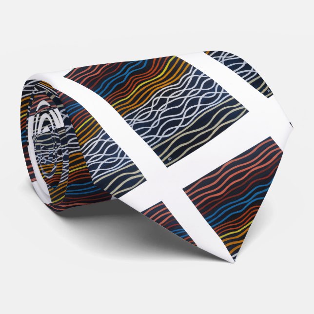 Abstract Seafront Painting by Alfred Fox Neck Tie (Rolled)