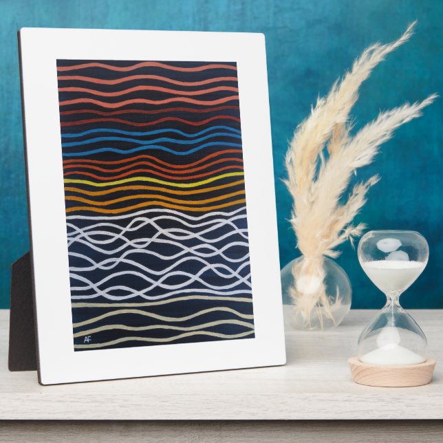 Abstract Seafront Painting by Alfred Fox Plaque (Side)