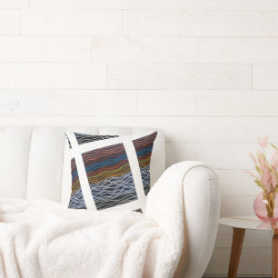 Abstract Seafront Painting by Alfred Fox Throw Pillow