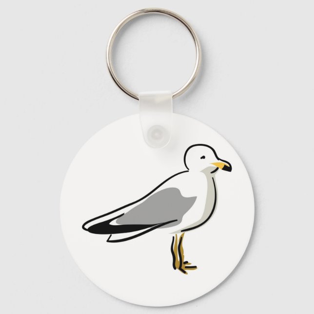Abstract Seagull Keychain (Front)